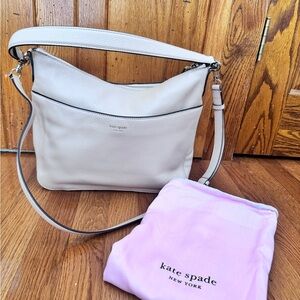 Kate Spade polly medium Beige Leather Shoulder Bag PXRUA250